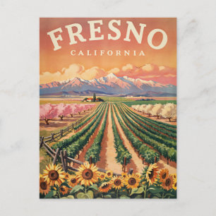 Fresno Kalifornien Vintage-Reise Postkarte