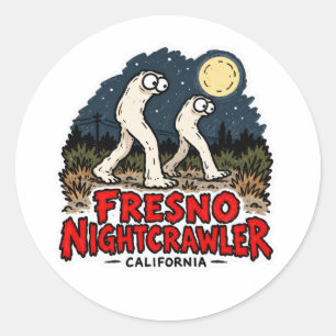 Fresno Nightcrawler California Kryptiden-Aufkleber Runder Aufkleber