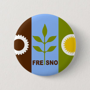 Fresno-Stadtflaggen-Kalifornien-Republik Button