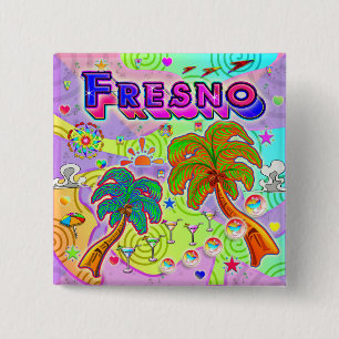 Fresno-Urlaubsziel-Schaltfläche Button