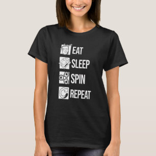 Fressen Sie den Schlaf-Spin-Spinning-Fidget-Spinne T-Shirt