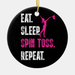 Fressen Sie den Sleep Spin Toss Wiederholung Flag  Keramik Ornament