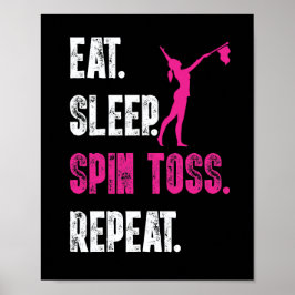 Fressen Sie den Sleep Spin Toss Wiederholung Flag  Poster