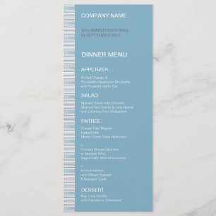 Fret Strip Cornfllower Dinner Menü Menükarte