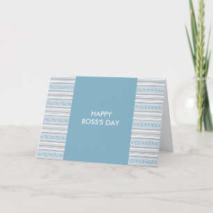 Fret Stripe Cornflower Happy Boss's Day Dankeskarte