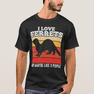 Frett Ich liebe Frettchen Retro Vintage Frettchen T-Shirt
