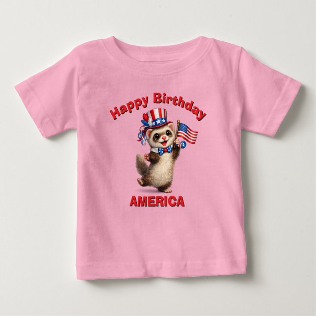 Frettchen (5x) Patriotisches Kinder T-Shirt (Vorderseite)
