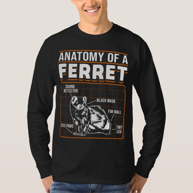 Frettchen Anatomie eines Frettchens T-Shirt (Vorderseite)