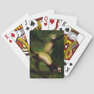Frettchen beim Kartenspielen Spielkarten