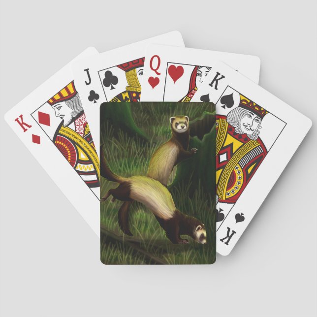 Frettchen beim Kartenspielen Spielkarten (Rückseite)