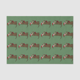 Frettchen, das Saxophon-Weihnachtsseidenpapier Seidenpapier