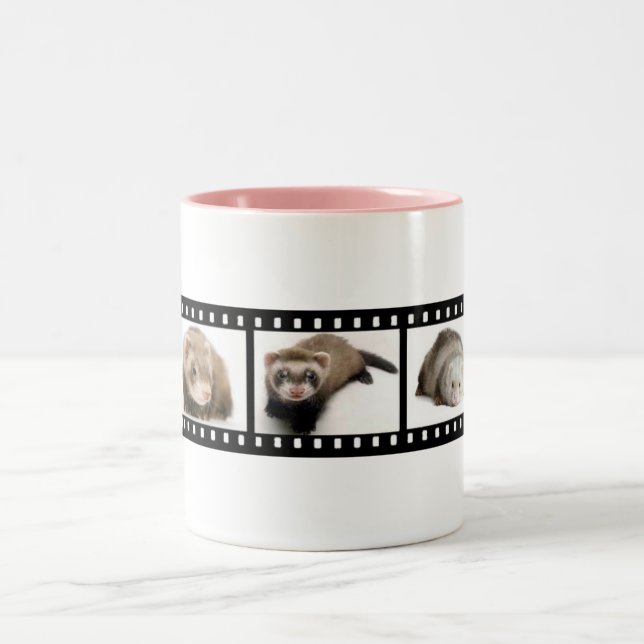 Frettchen-Film-Streifen Zweifarbige Tasse (Mittel)