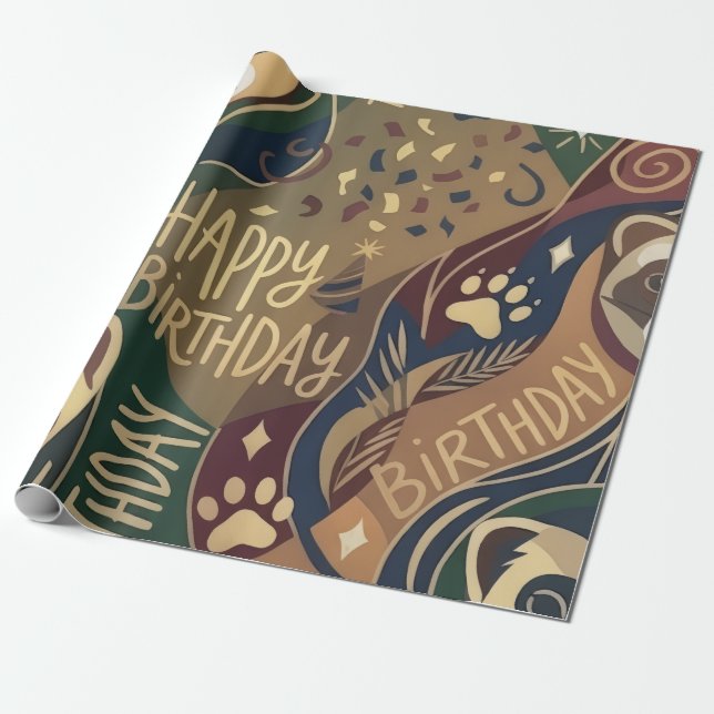 Frettchen Frohen Geburtstag Geschenkpapier (Ungerollt)