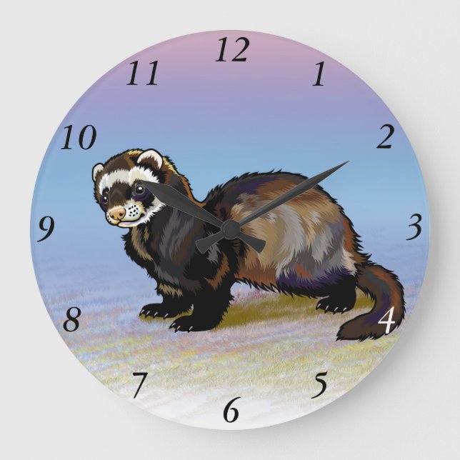 Frettchen Große Wanduhr (Vorderseite)