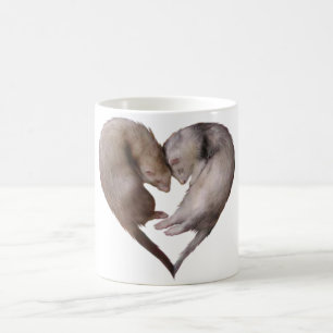 Frettchen-Herz-Tasse Kaffeetasse