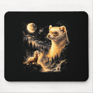 Frettchen heult zum Mond vintage 90er retro Anima Mousepad