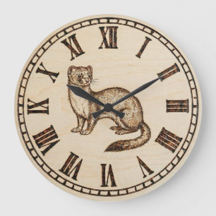 Frettchen Holz Wanduhr