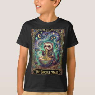 Frettchen isst Ramen Tarot Karte Japanisch Kawaii T-Shirt