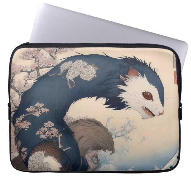 Frettchen - Japan - Computertasche Laptopschutzhülle (Vorderseite)
