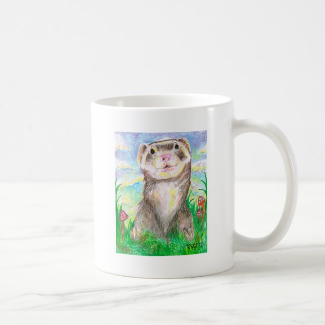 Frettchen-kleines Tierlebewesen niedlich Tasse (Rechts)