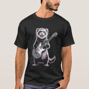 Frettchen Lustige Gitarre Tier T-Shirt