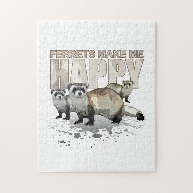 Frettchen machen mich glücklich puzzle (Vertikal)