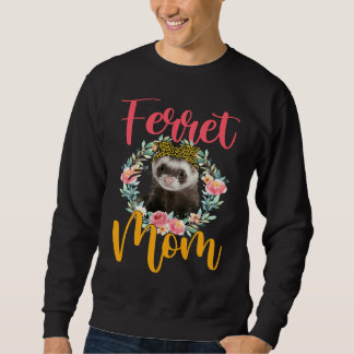 Frettchen-Mama Süßes Frettchen Fliege Leopard Blum Sweatshirt