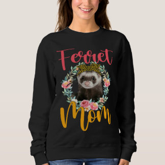 Frettchen-Mama Süßes Frettchen Fliege Leopard Blum Sweatshirt