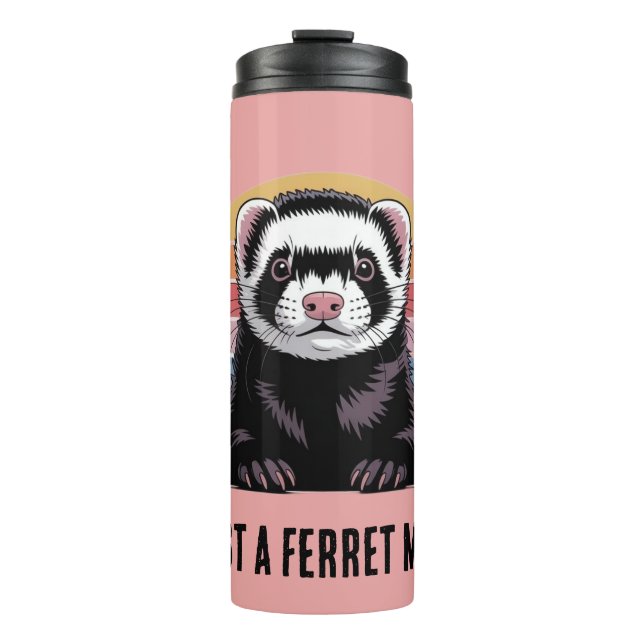 Frettchen-Mama Thermosbecher (Vorderseite)