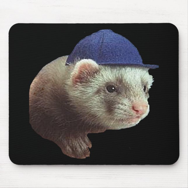 Frettchen mit Hut Mousepad (Vorne)
