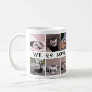Frettchen-Pfoten Wir lieben dich Papa Fotocollage Kaffeetasse
