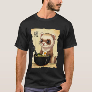 Frettchen Ramen Japanisch Kawaii Anime Frettchen T-Shirt