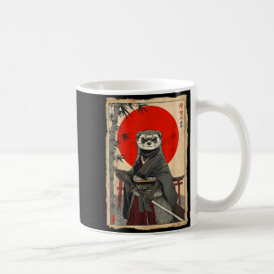 Frettchen Samurai japanische Vintage Krieger Kunst Kaffeetasse