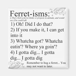 Frettchen stellt Redewendungen und Zitate dar Magnet