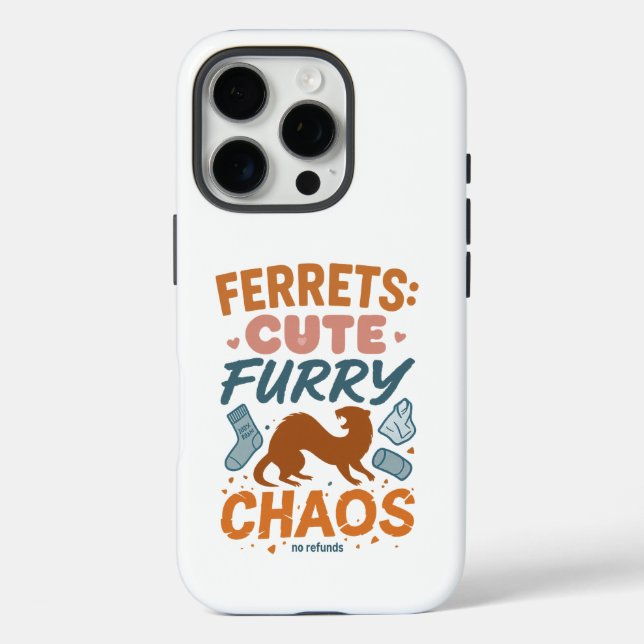 Frettchen: Süß, Flauschig, Chaos Case-Mate iPhone Hülle (Rückseite)