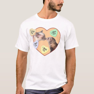 Frettchen und Katze im Herzen T-Shirt