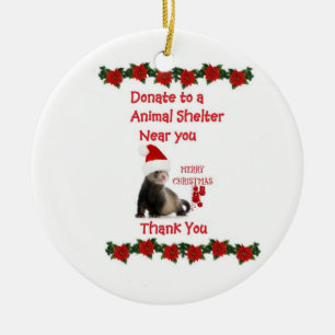 Frettchen-WeihnachtsKeramik-Verzierung Keramik Ornament