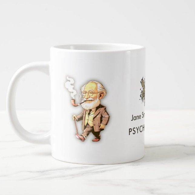Freud Caricature for Psychologists & Mental Health Jumbo-Tasse (Links)