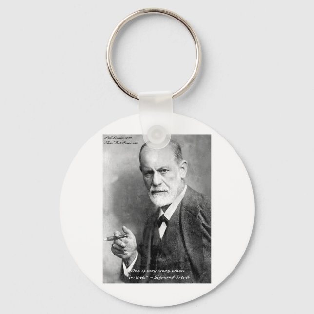 Freud Crazy liebt Liebe Zitat Geschenke Karten etc Schlüsselanhänger (Vorderseite)