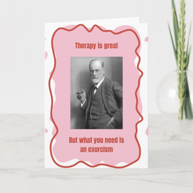 Freud Exorcism Funny Card Karte (Vorderseite)