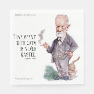 Freud & Zitat über Katzen-Papier Serviette