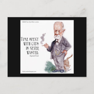 Freud & Zitat über Katzen Postkarte