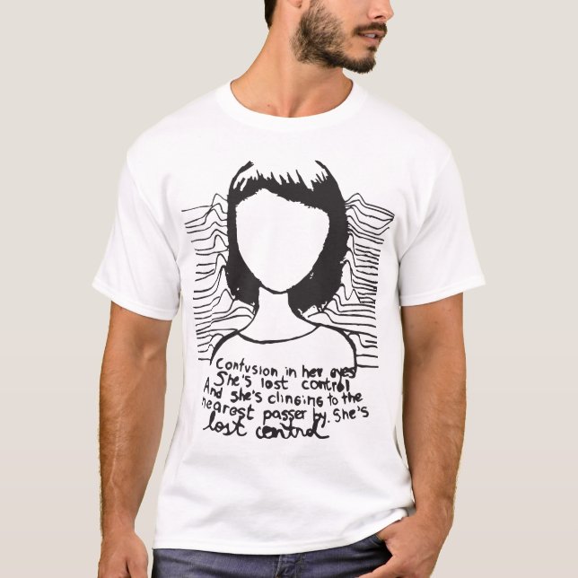 Freude-Abteilungs-Verwirrung in ihren Augen Retro T-Shirt (Vorderseite)