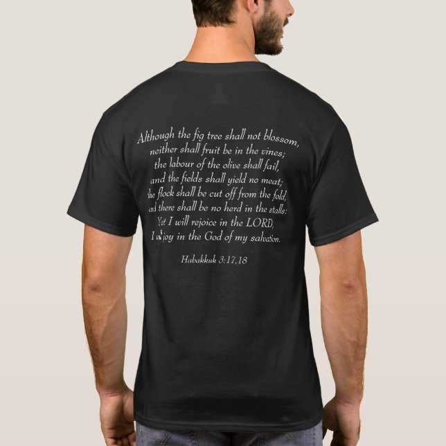 Freude am Herrn - Habakkuk 3:17,18  T-Shirt (Rückseite)