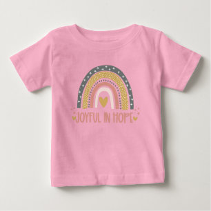 Freude am Hope Pink inspirierenden Regenbogen Baby T-shirt