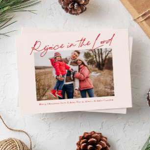 Freude am Lord Handwriting Weihnachts Rot Feiertagskarte