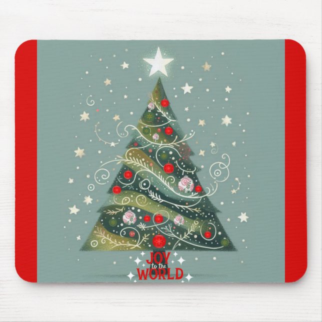 Freude am Weihnachtsbaum der Welt Mousepad (Vorne)
