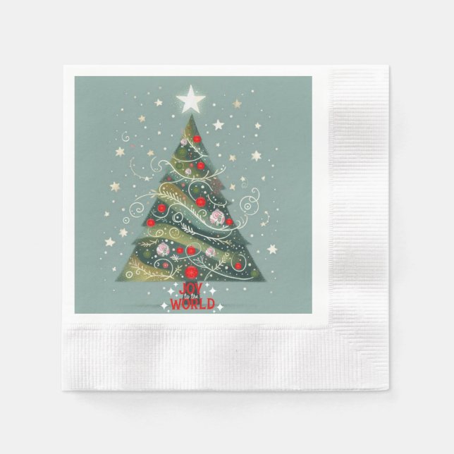 Freude am Weihnachtsbaum der Welt Serviette (Vorderseite)