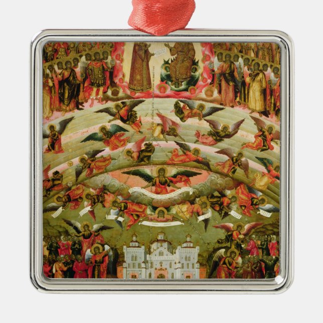 Freude an allen die Sorgen-Jungfrau, 1707 Silbernes Ornament (Vorne)