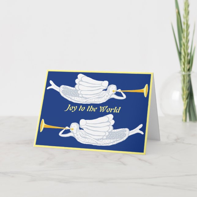 Freude an den Weihnachtsangels der Welt mit Trompe Karte (Vorderseite)